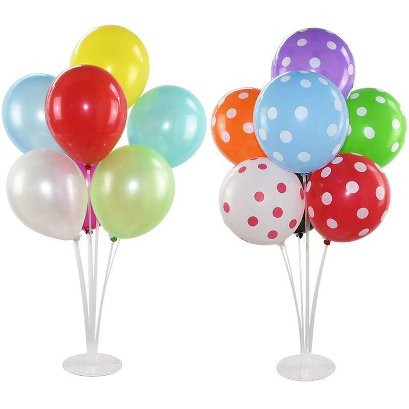 1 Juego de decoración para fiesta de cumpleaños de niños y adultos, con soporte de globo, columna de plástico transparente, globo, globo de Navidad