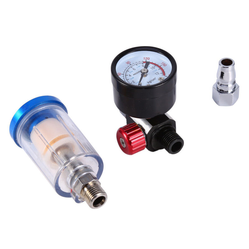 Hoge Kwaliteit Spuitpistool Air Regulator Gauge + In-Line Water Trap Filter Tool Pneumatische Spuitpistool Accessoires