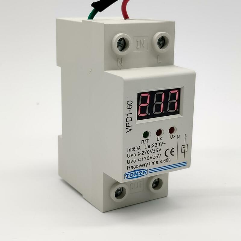 40A 60A 220V automatische verbinden über spannung unter spannung schutz gerät relais mit Voltmeter spannung monitor