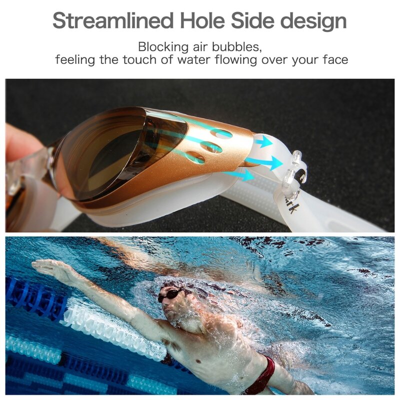 Masculino feminino silicone galvanizado chapeamento natação óculos anti nevoeiro proteção uv nadar óculos à prova dwithout água sem caixa