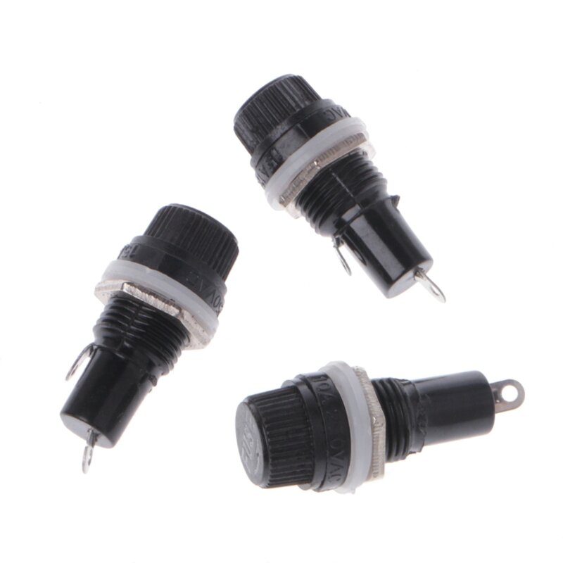 10 pcs ac 250 v 15a 전기 패널 탑재 5x20mm 퓨즈 홀더 라디오 자동 스테레오 l15