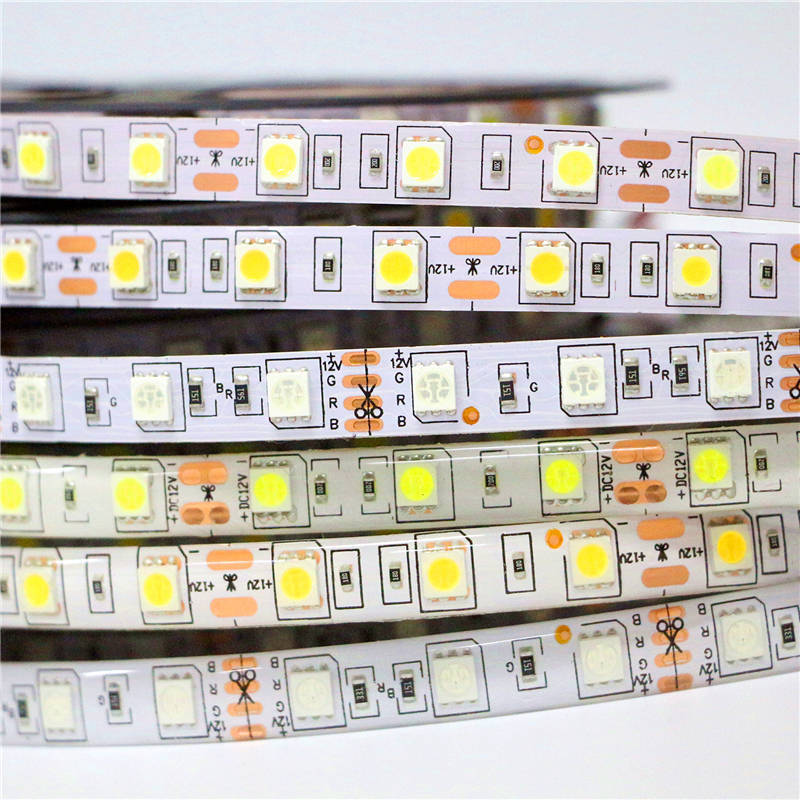 2018 High Quality 5050 SMD 60Leds/m DC 12V 1m 2m 3m 4m 5m White / Warm white / RGB Waterproof-ip20/ip65 Flexible LED Strip light