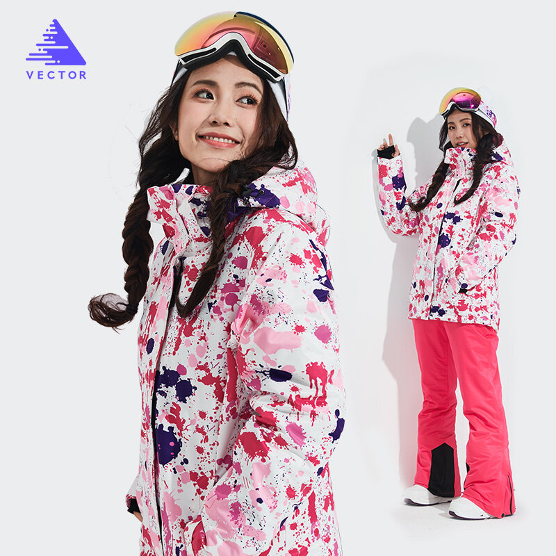 Ski Anzug Frauen Mountain Ski Anzug Für Frauen Wasserdichte Thermische Snowboard Jacke + Ski Hosen Atmungsaktive Winter Schnee