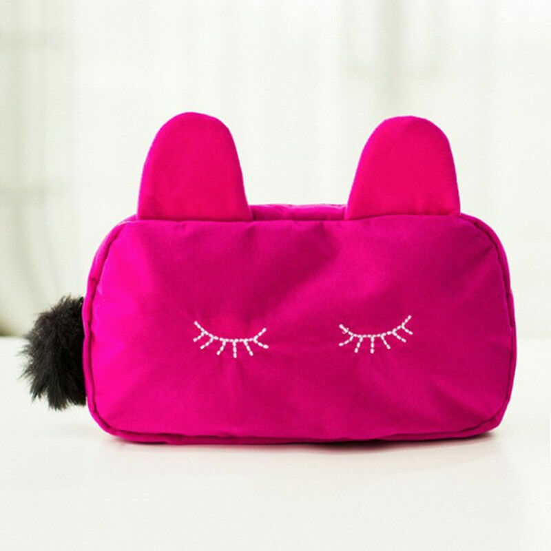 Tragbare Cartoon Katze Münze Lagerung Fall Make-Up Tasche Zipper Kosmetik Tasche