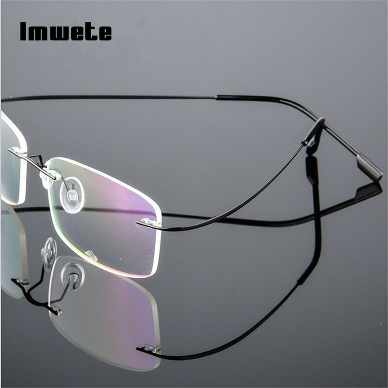 Imwete Titanium Eyeglasses Frames Rimless Flexible Optical Frame Prescription Spectacle Frameless Glasses Eye glasses