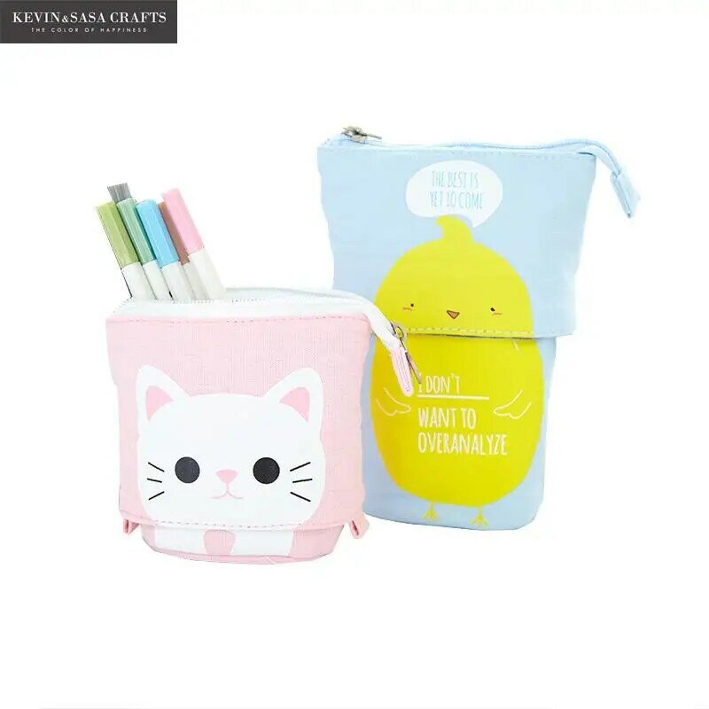 Flexible Big Cat Pencil Case Fabric Quality School Supplies Stationery Gift School Cute Pencil Box Pencilcase Pencil Bag