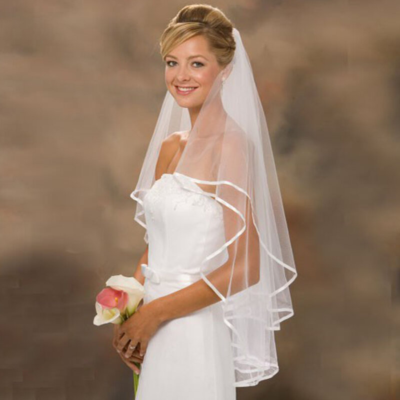 ILoveWedding gran oferta en Stock Blanco/velos de boda de marfil con velo de novia de 2 capas con peine para mujer accesorios de boda envío gratis