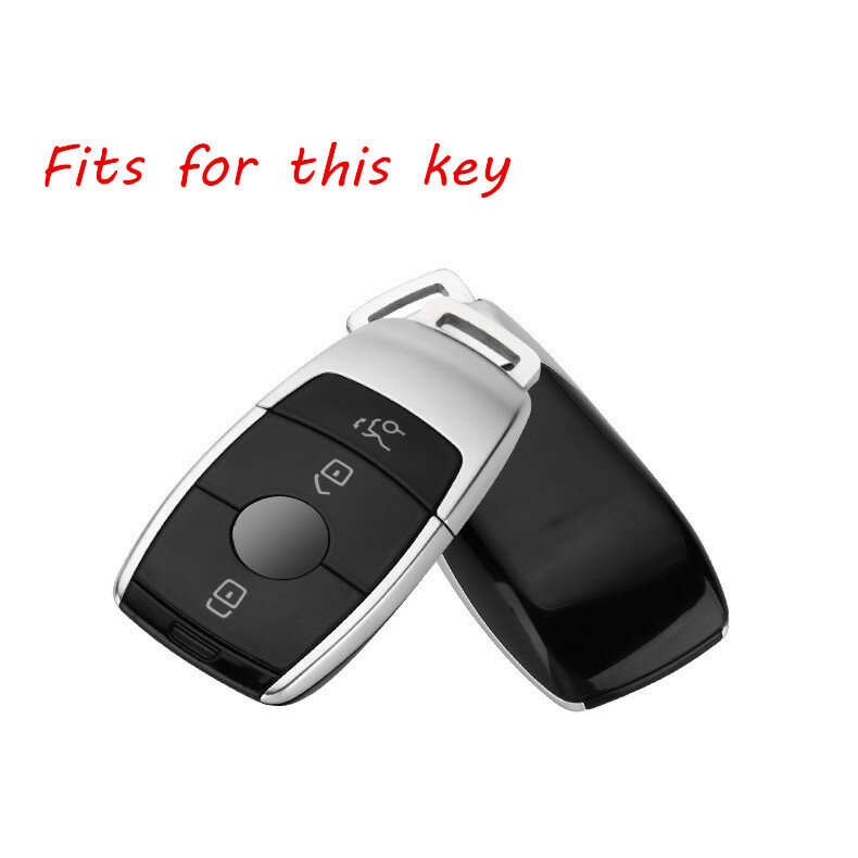 รูปแบบคาร์บอนไฟเบอร์ซิลิโคนสำหรับ Mercedes Benz 2017 E-Class E43 W213 E300 E400 ซีดานปุ่มอุปกรณ์เสริม Key CHAIN