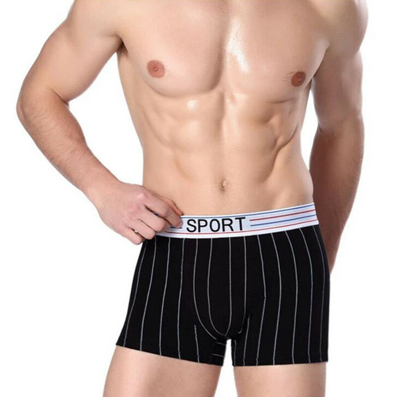Нижнее белье мужское с принтом, удобное пикантное хлопковое дышащее Спортивное нижнее белье для мужчин