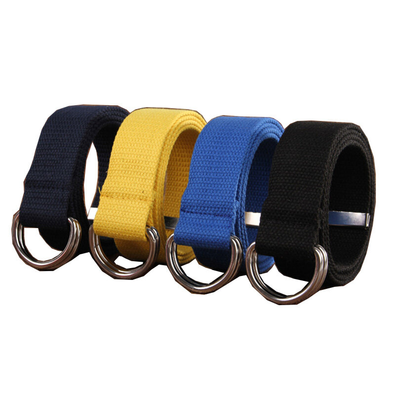 Btbelt venda quente 9 cores mulheres homens lona cintos de cintura anéis duplos fivela cinto cinta