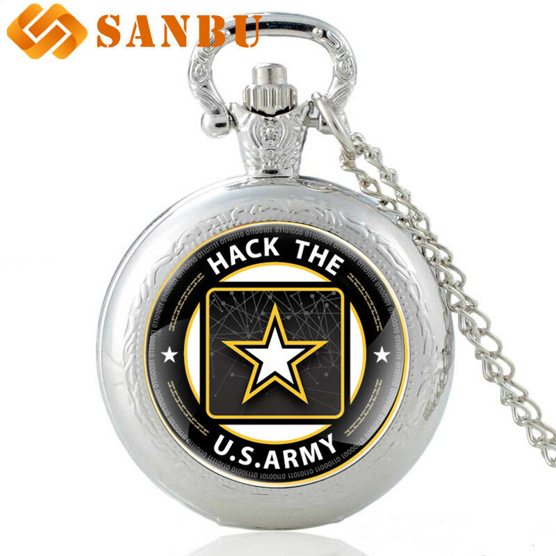 Модные серебряные армейские кварцевые карманные часы в стиле США, винтажные мужские и женские часы с подвеской и ожерельем