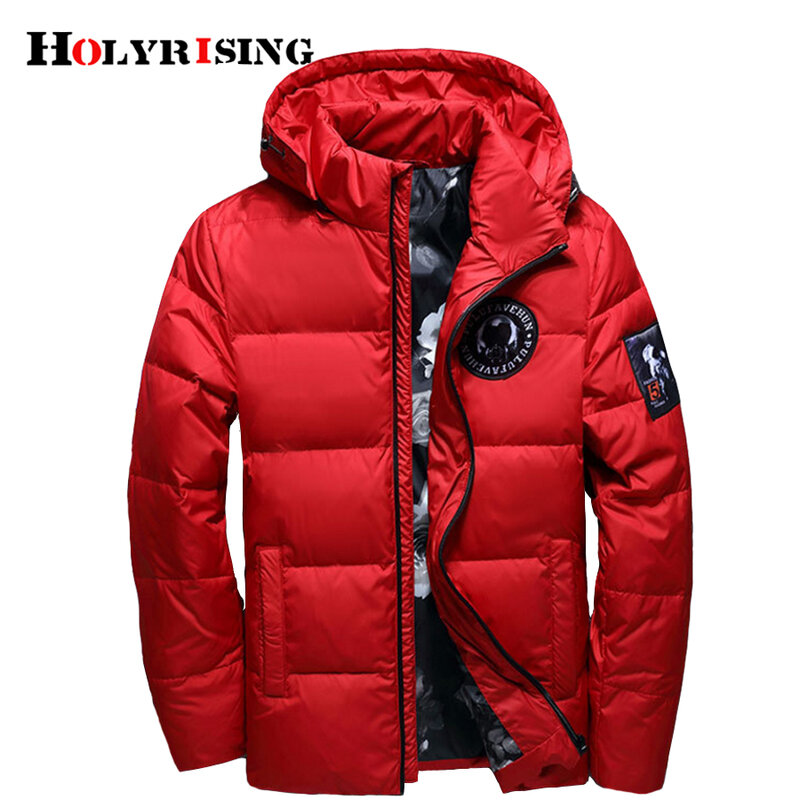 Holyrising-Chaqueta de plumón con capucha para hombre, abrigo masculino de invierno, de pato fino, Down18381