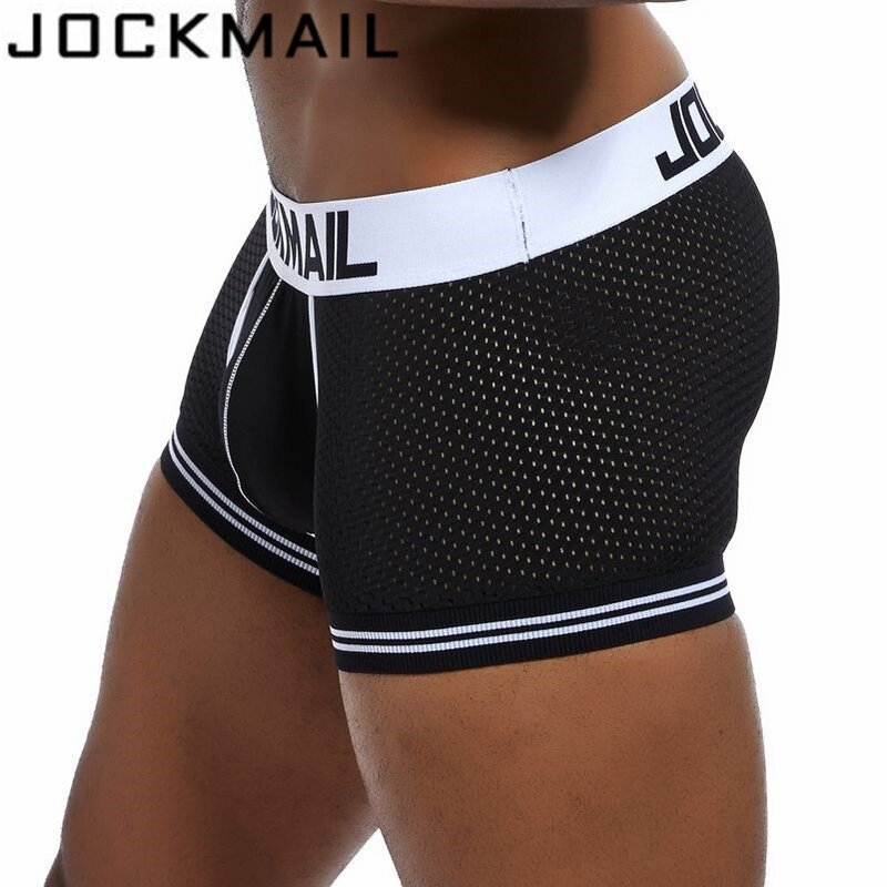 Jockmail Brand Boxer Men Mesh U Pouch Underwear Sexy Underpants Cueca Cotton Pants Trunks Boxer 9107