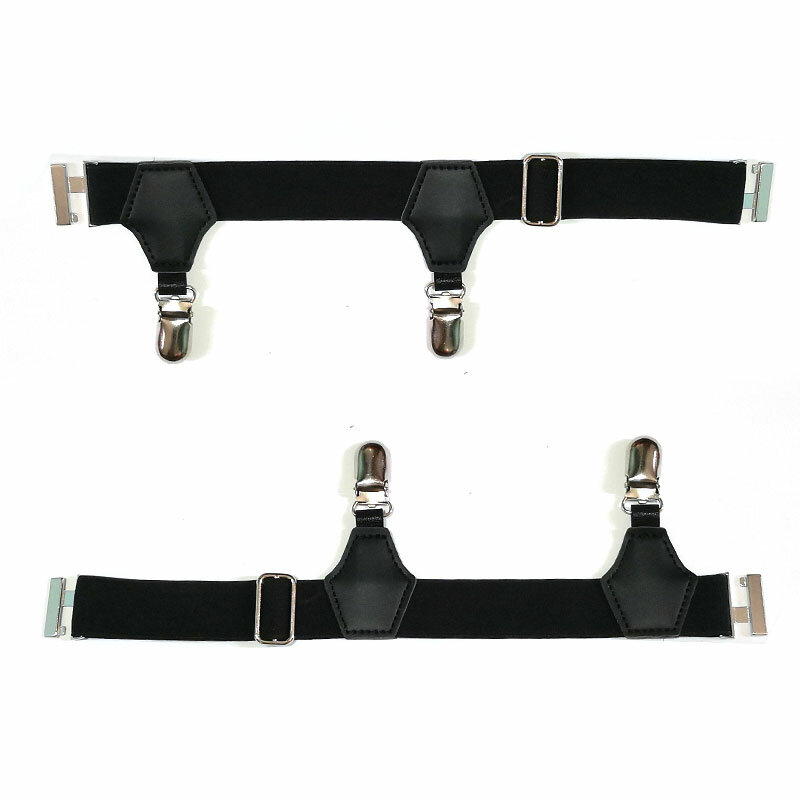 Bretelles élastiques réglables noires pour hommes, 1 paire, chaussettes anti-chutes, jarretelles, accessoires
