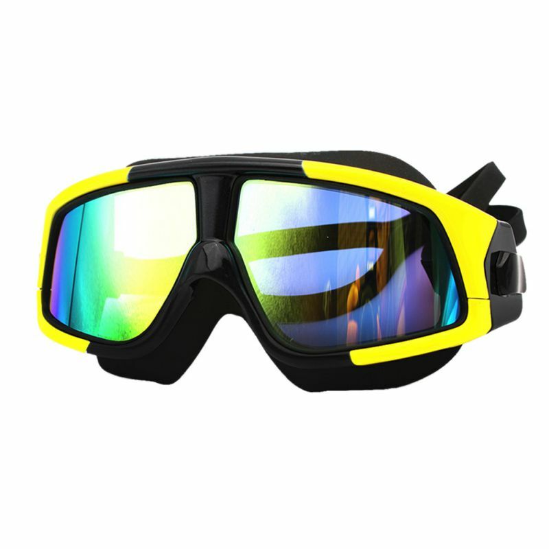 Masque de natation confortable en Silicone pour hommes et femmes, grande monture, lunettes de natation, étanche, Anti-buée, UV, avec étui