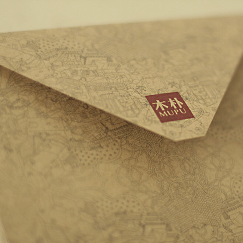 Coloffice-envelope de papel kraft retrô com padrão arquitetônico, 10 peças, presente, escrita, para escritório, material escolar
