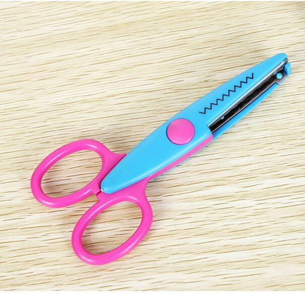 1pcs lace Scissors Metal and Plastic DIY Scrapbook Paper Photo Tools Diary Decoration Safety Scissors 6 Styles Selection YH20