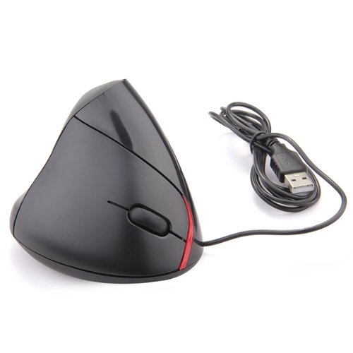 YOC USB Mouse Vertical Ergonomic Vertical Mouse 1000 DPI LED for PC Computer Black