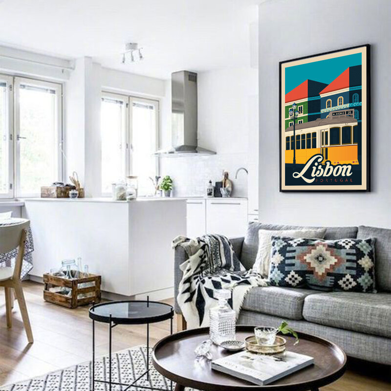 AAHH-Pintura de arte nórdico para sala de estar y decoración del hogar, pintura en lienzo impresa en lienzo, imagen de arte nórdico, cuadrado, sin marco