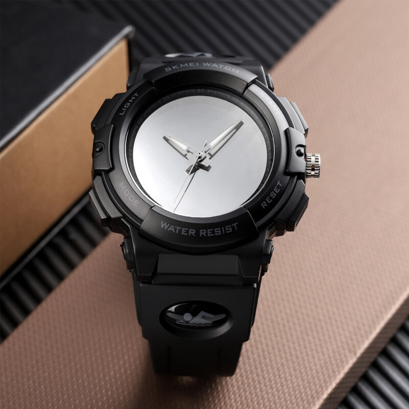 Skmei relógio de quartzo masculino, relógio esportivo impermeável luxuoso com led na moda, relógio de pulso para homens