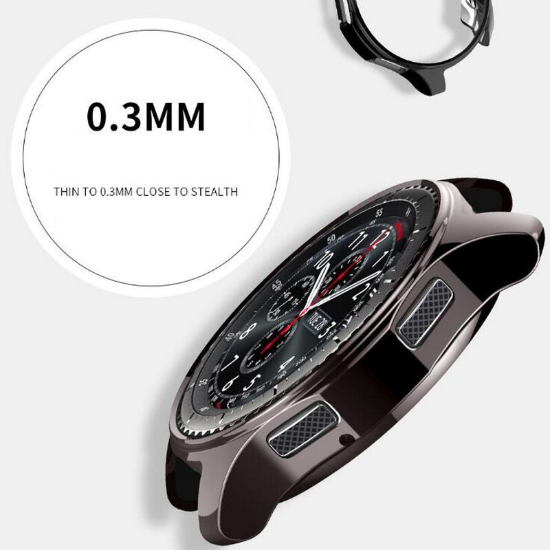 90% zniżki TPU miękki inteligentny zegarek skrzynki pokrywa dla Samsung Galaxy Gear S3 Frontier klasyczny zegarek 46mm Slim Protector krzemu skrzynka