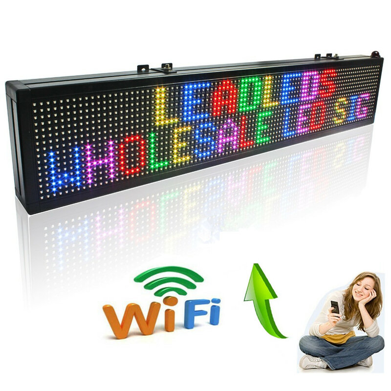 Bacheca da 40 pollici WiFi 7 colori RGB SMD Display a LED per interni WiFi vetrina, schermo a scorrimento programmabile con segno aperto
