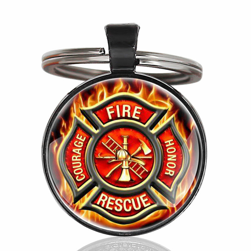 Fashion Fire Fighters Control Keychain Clasic Proud To Be Firefighter  Art Glass Cabochon Key Chain
