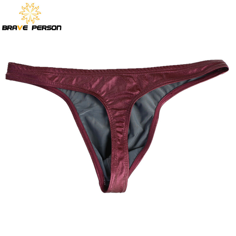 BRAVE PERSON  New Men Briefs Sexy Underwear  Imitation Leather Male Underpants Mens Low Waist Briefs For Men Briefs Thongs Gay