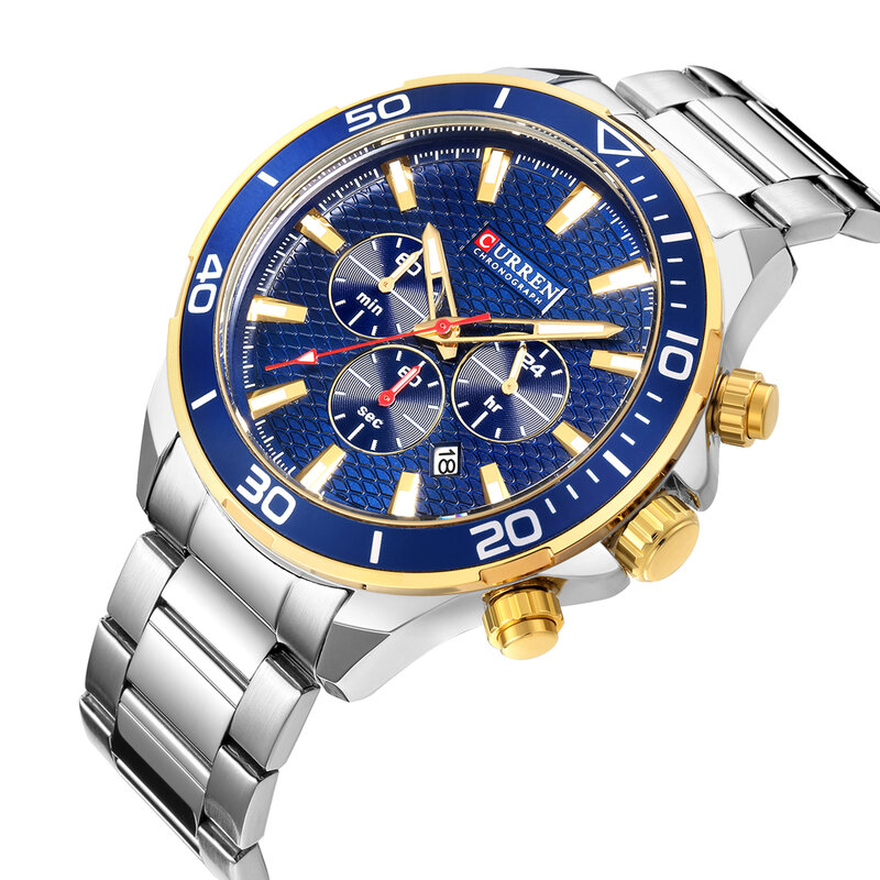 Relogio Curren Masculino Top Luxury Brand Quartz Watch For Men Luminous Hands Chronograph Casual Mens Wrist Watches Wateroproof