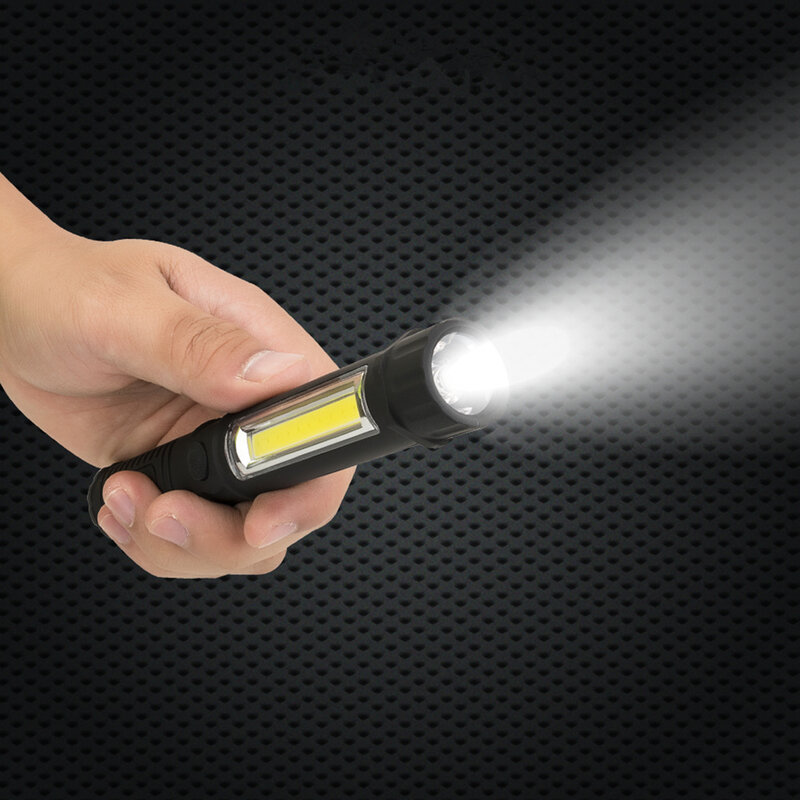 다기능 COB LED 미니 펜 라이트, 작업 검사 LED 손전등, 토치 램프, 하단 자석 및 클립 포함, 블랙/레드/블루