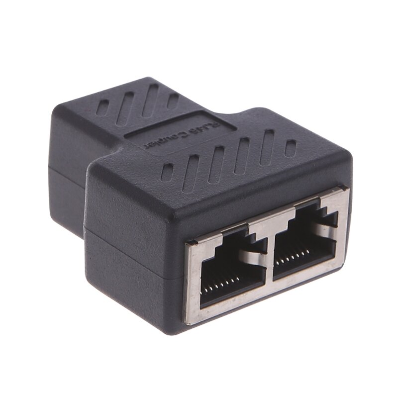 1 To 2 Ways LAN Ethernet Network Cable RJ45 Female Splitter Connector Adapter For Laptop Docking Stations