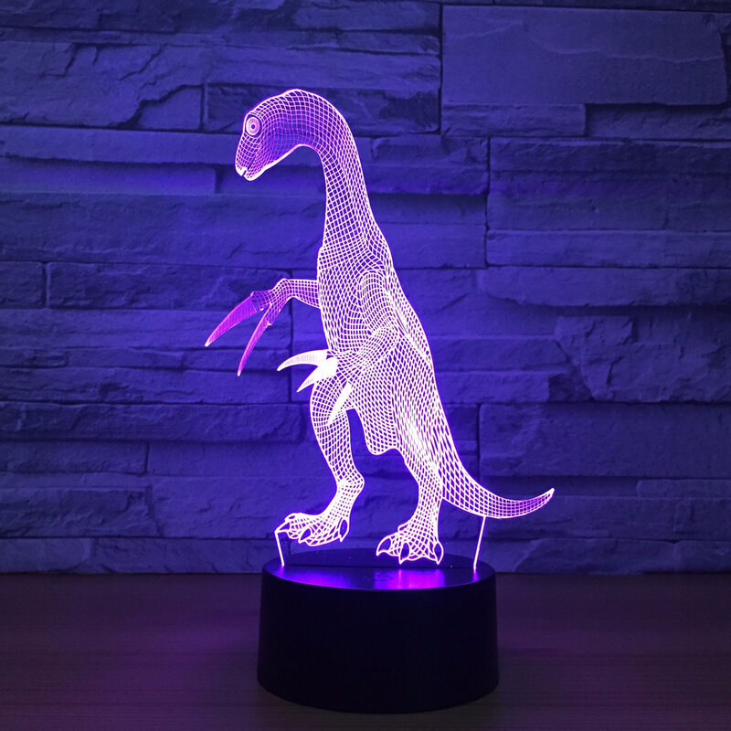 Новинка динозавр LED 3D лампа 7 Цвета сенсорный контроллер с ПДУ для светодиодной ленты животных Ночной светильник для детей Спальня украшени...