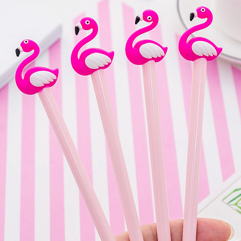 1 Pcs Cartoon Flamingo Gel Pen Korean Stationery Cute Pen Little Swan Silicone Signing Pen Creative Gift Kawaii School Supplies
