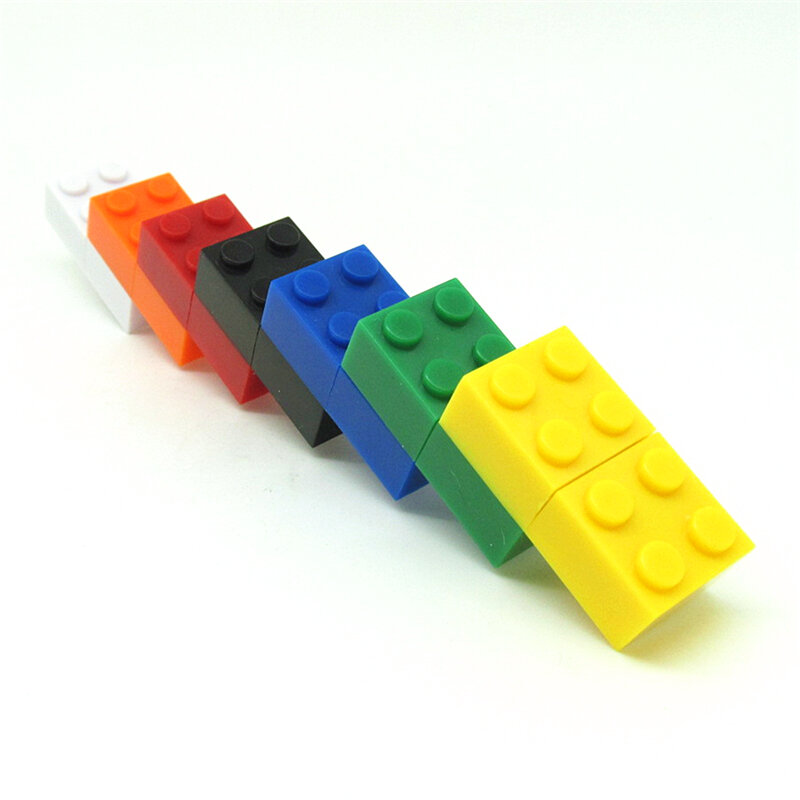 Pen drive usb de plástico colorido para presente, mini pen drive de plástico com blocos de construção
