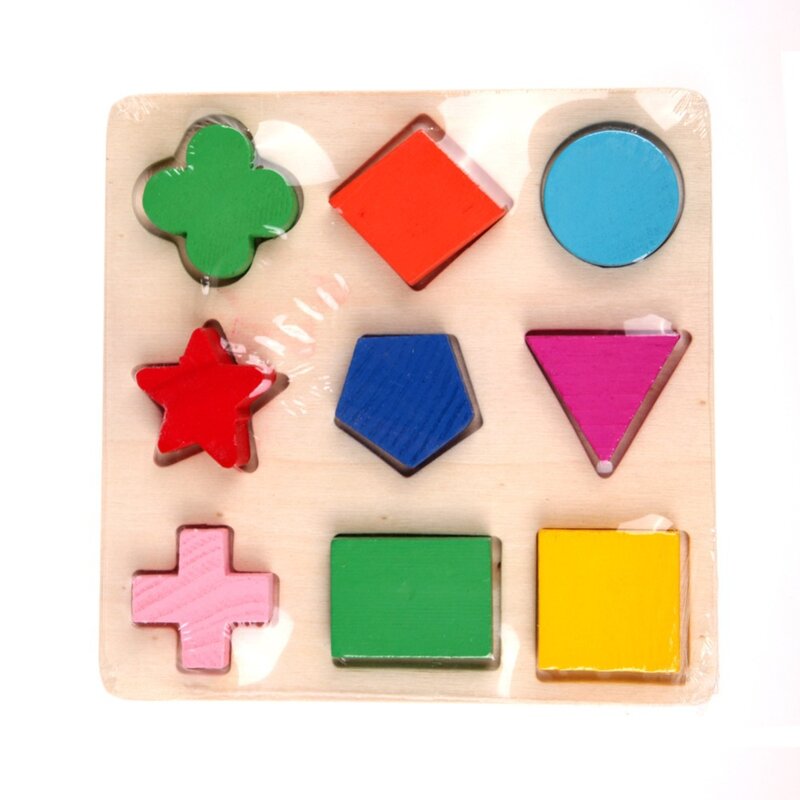 Kids Baby Wooden Toys Colorful 3D Puzzle Geometry Early Learning Montessori Toys For Children Wood Toy Puzzles Dropshipping