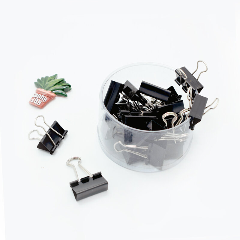 Clipe de papel de metal 41mm, 6 peças, para escritório, aprendizado, material de papelaria, material de ligação, fios, preto