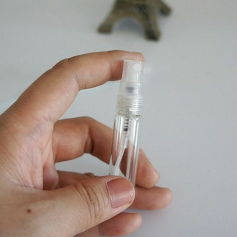 Atomizador recargable para viaje, botella vacía de vidrio líquido, con bomba de 5 ml, 2 piezas