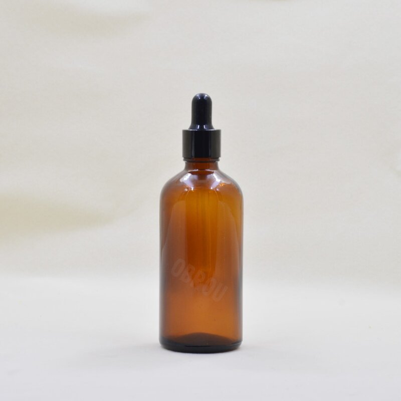 Botella de vidrio ámbar con cuentagotas para aromaterapia, botella de vidrio ámbar con pipeta de reactivo líquido de 5-100ml
