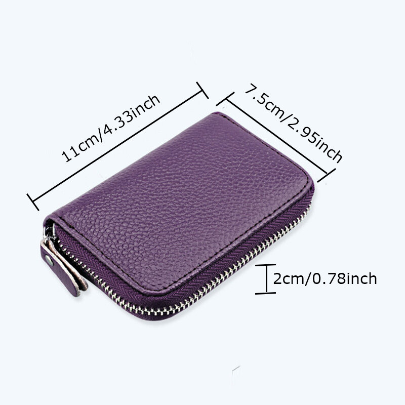 BONAMIE marque en cuir véritable porte-cartes unisexe portefeuilles oreiller capacité femmes porte-carte de crédit sac sac à main 10 couleur noir