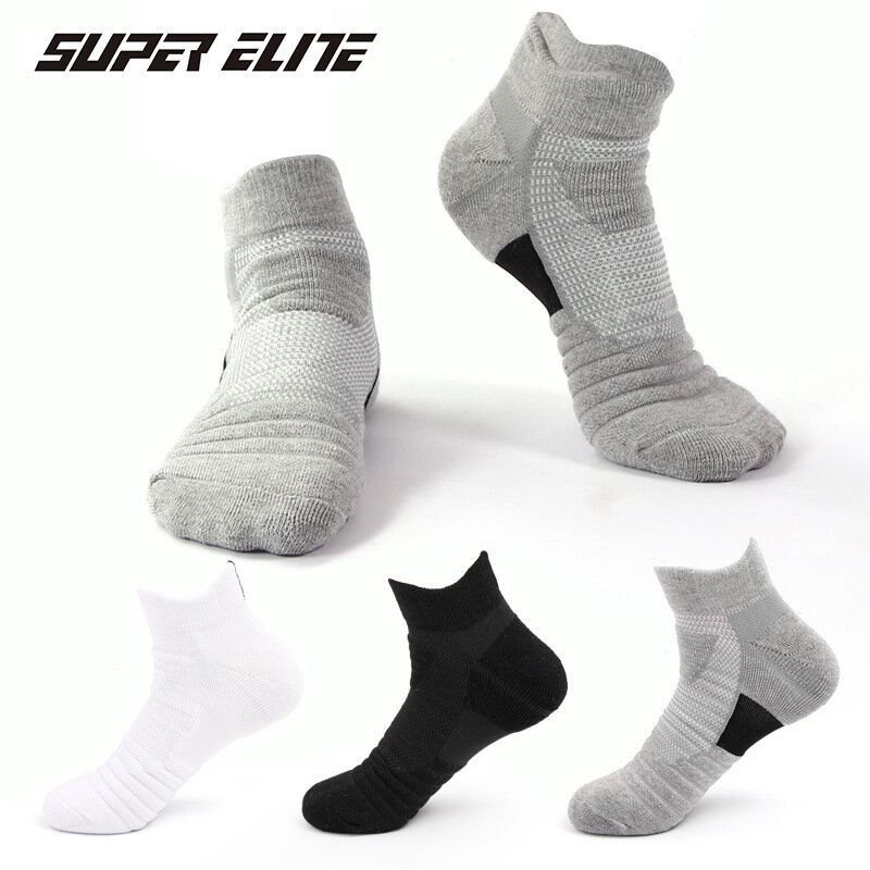 Calcetines de baloncesto para hombre, medias largas de algodón con fondo de toalla, para correr al aire libre, bádminton, tenis, de tubo medio, 3 par/lote