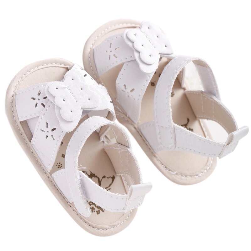 Baby Kid Girl Butterfly Hollow Pu Leather Soft Shoes Prewalker Beach First Walkers New
