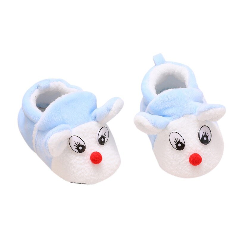 Zapatos cálidos de algodón para bebé recién nacido, calzado de primeros pasos con dibujos de zorro pequeño, fondo suave, Otoño e Invierno