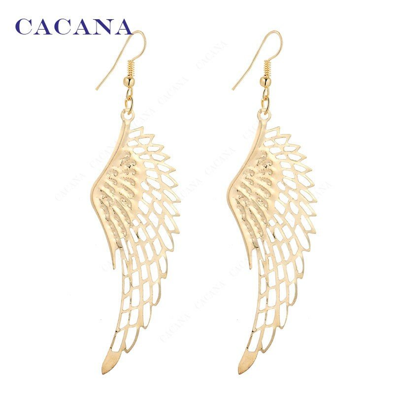Boucles d'oreilles CACANA balancent de longues boucles d'oreilles avec la meilleure qualité grande aile pour les femmes Bijouterie vente chaude No. A27