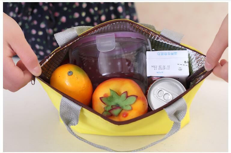 1 sztuka torba obiadowa jednokolorowa wodoodporna Oxford przenośna piknikowa izolowana pudełko do przechowywania żywności torebka na ramię Bolsa Para Comida