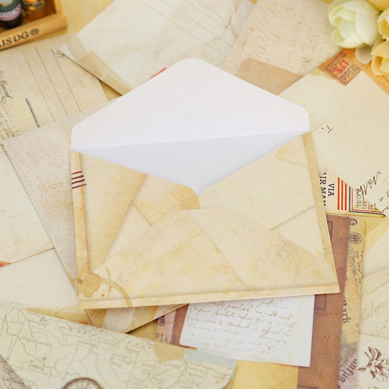 12 Pcs 빈티지 미니 종이 봉투 Scrapbooking 봉투 작은 봉투 Kawaii 편지지 선물 용품 학교 용품