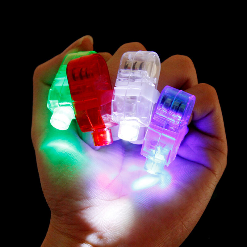 Luces LED de colores brillantes para los dedos, lámparas de emisión de láser para Navidad, boda, celebración, Festival, decoración de fiesta, 100 unidades por lote