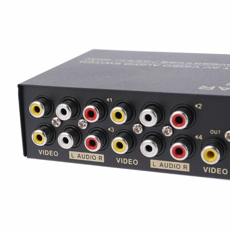 4พอร์ตอินพุต1เอาต์พุตAudio Video AV RCAสวิทช์เลือกกล่องใหม่