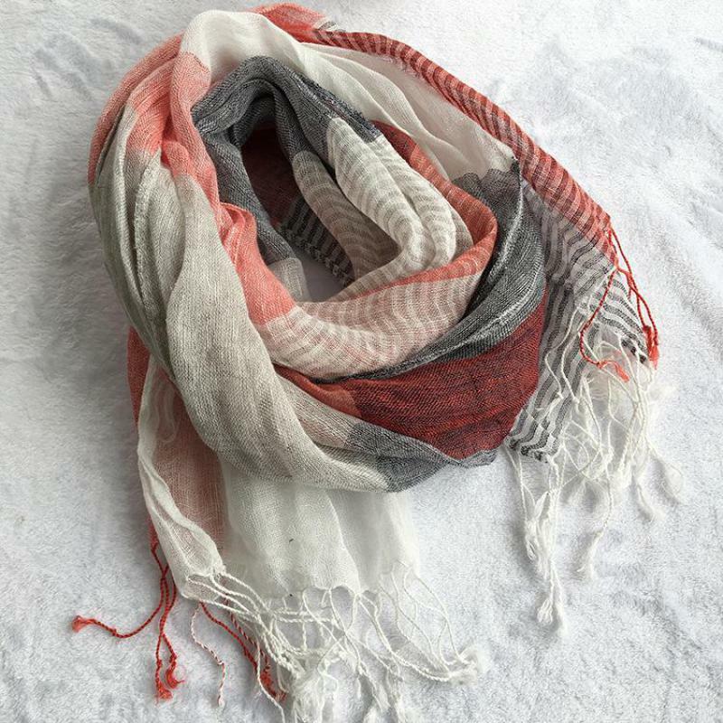 Унисекс стиль весна лето осень зима шарф хлопок и лен сплошной цвет длинные женские шарфы шаль модный мужской шарф