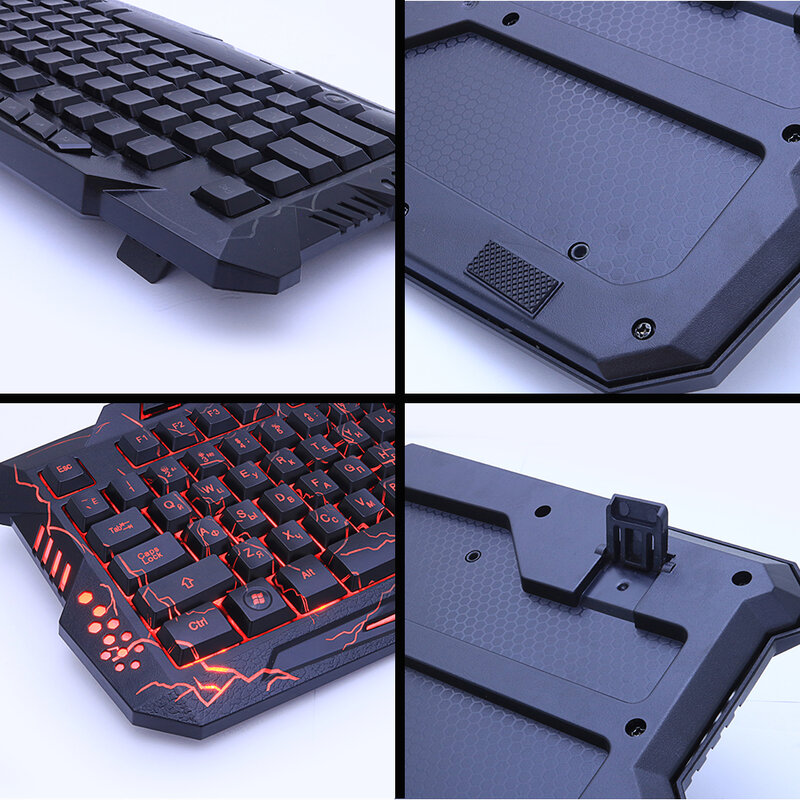 Набор проводная клавиатура и мышь M200, профессиональная игровая клавиатура и мышка, фиолетовая/синяя/красная светодиодная подсветка, смена ...