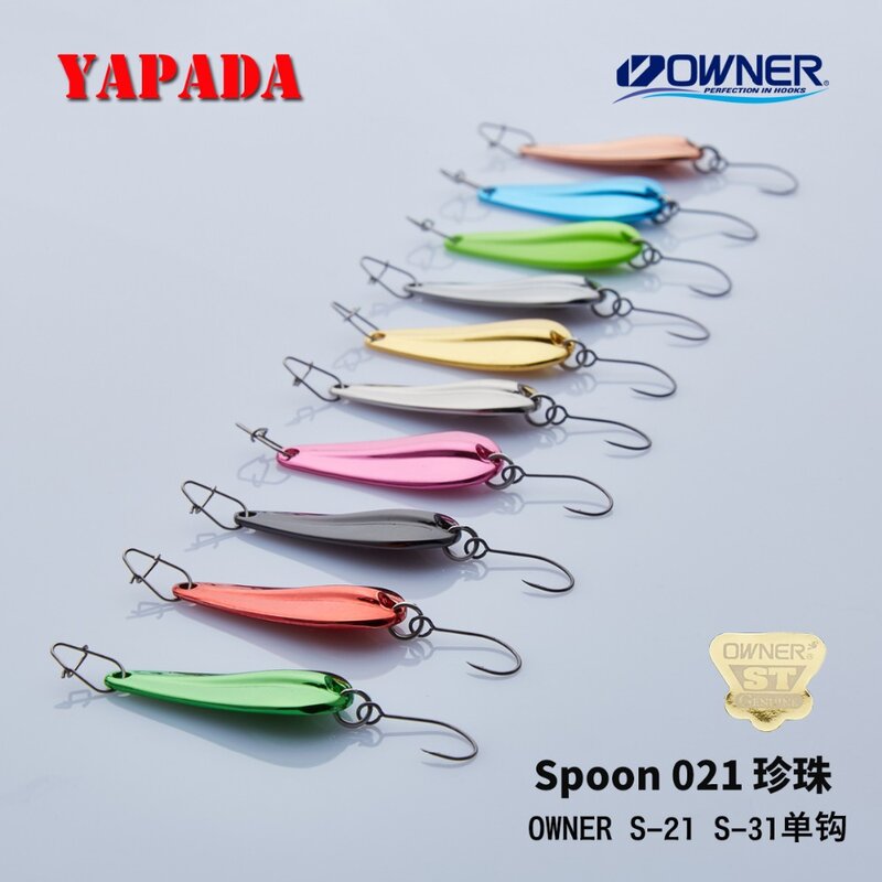 YAPADA – leurre de pêche en alliage de Zinc, cuillère en métal multicolore, crochet unique, 021, perles, 2,5g – 3.5g